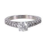 14k White Gold Diamond Solitaire Engagement Ring