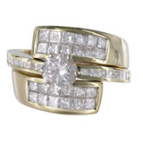 18k Yellow Gold Solitaire with Channel set Princess Cut Enhancer Ring