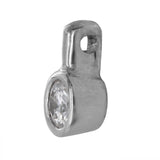 14k White Gold Solitaire Diamond Pendant