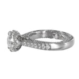 18K White Gold Diamond Solitaire Accents Engagement Ring With GIA Certificate