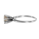 14K White Gold Light Brown Diamond 6-Prong Setting Solitaire Engagement Ring 1.00Ctw