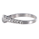 14k White Gold Diamond Solitaire Engagement Ring