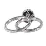 14k White Gold Oval Diamond Solitaire Engagement Ring Set
