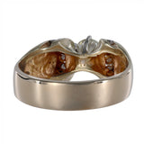14k Yellow Gold Solitaire Closed Cuff Cocktail Ring
