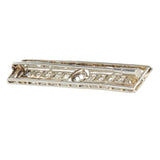 18K White Gold Diamond Antique Milgrain Ilusion Setting Center Brooch