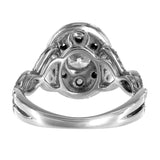 14K White Gold Diamond Cluster Engagement Vintage Cocktail Ring