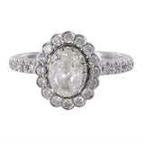 14k White Gold Oval Diamond Solitaire Engagement Ring Set