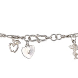 925 Sterlin Silver S Curb Link Chain And Multiples Charms Bracelet