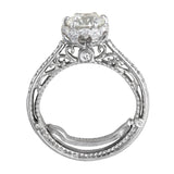 18K White Gold Diamond Solitaire Accents Engagement Ring With GIA Certificate