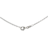 14K White Gold Diamond Cross Pendant Rolo Link Chain Necklace