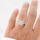 10K White Gold Diamond Cluster Engagement Ring