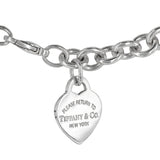 925 Silver Please Return To Tiffany & Co Heart Charm Bracelet