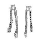 10K White Gold Diamond And Black Onyx Drop Earrings