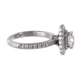 14k White Gold Oval Diamond Solitaire Engagement Ring Set