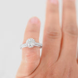 18K White Gold Diamond Solitaire Accents Engagement Ring With GIA Certificate