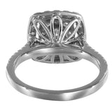 14K White Gold Diamond Cluster Engagement Ring And Wedding Band Set 0.84Ctw