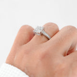 10K White Gold Diamond Cluster Engagement Ring