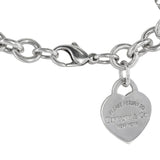 925 Silver Please Return To Tiffany & Co Heart Charm Bracelet