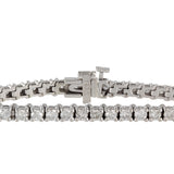 14K White Gold Diamond Tennis Bracelet Five Pointer