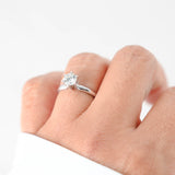14K White Gold Diamond Round-Cut Solitaire Engagement Ring