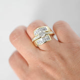 18k Yellow Gold Solitaire with Channel set Princess Cut Enhancer Ring