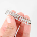 18K White Gold Diamond Antique Milgrain Ilusion Setting Center Brooch