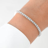 14K White Gold Diamond Tennis Bracelet Five Pointer