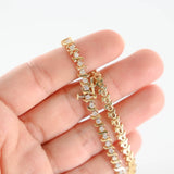 10K Yellow Gold Salt And Pepper Diamond S Link Tennis Bracelet 1.90Ctw
