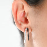 10K White Gold Diamond And Black Onyx Drop Earrings