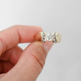 14k Yellow Gold Solitaire Closed Cuff Cocktail Ring