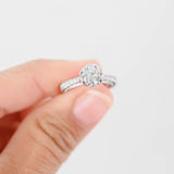 18K White Gold Diamond Solitaire Accents Engagement Ring With GIA Certificate