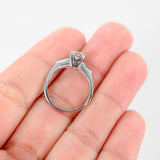 Platinum Diamond Solitaire With Baguettes Accents Engagement Ring 0.96Ctw