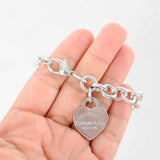 925 Silver Please Return To Tiffany & Co Heart Charm Bracelet