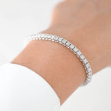 14K White Gold Diamond Tennis Bracelet Five Pointer