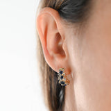 14K Yellow Gold Diamond And Sapphire Vintage Earrings