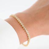 10K Yellow Gold Salt And Pepper Diamond S Link Tennis Bracelet 1.90Ctw