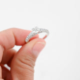 14k White Gold Diamond Solitaire Engagement Ring