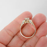 14k Yellow Gold Solitaire Closed Cuff Cocktail Ring