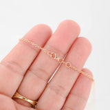 14K Rose Gold Diamond Bezel Set Round-Cut Rolo Link Chain Necklace 0.70Ctw