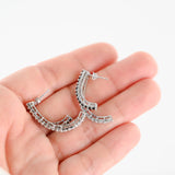 10K White Gold Diamond And Black Onyx Drop Earrings
