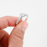14k White Gold Diamond Solitaire Engagement Ring