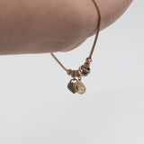 14k Yellow Gold Beaded Charm Bracelet