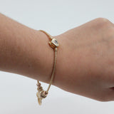 14k Yellow Gold Beaded Charm Bracelet