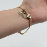 14k Yellow Gold Beaded Charm Bracelet