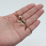 14k Yellow Gold Beaded Charm Bracelet