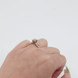 14k Yellow Gold Cluster Diamond Engagement Set