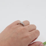 14k White Gold Triple Diamond Setting Engagement Ring