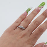 14k White Gold Triple Diamond Setting Engagement Ring