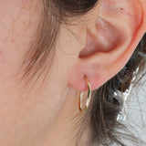 14k Yellow Gold Faceted Hoop Earrings
