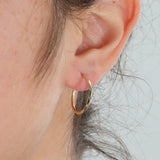 14k Yellow Gold Faceted Hoop Earrings